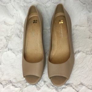 Naturalizer Olivia Peep Toe Wedge Taupe